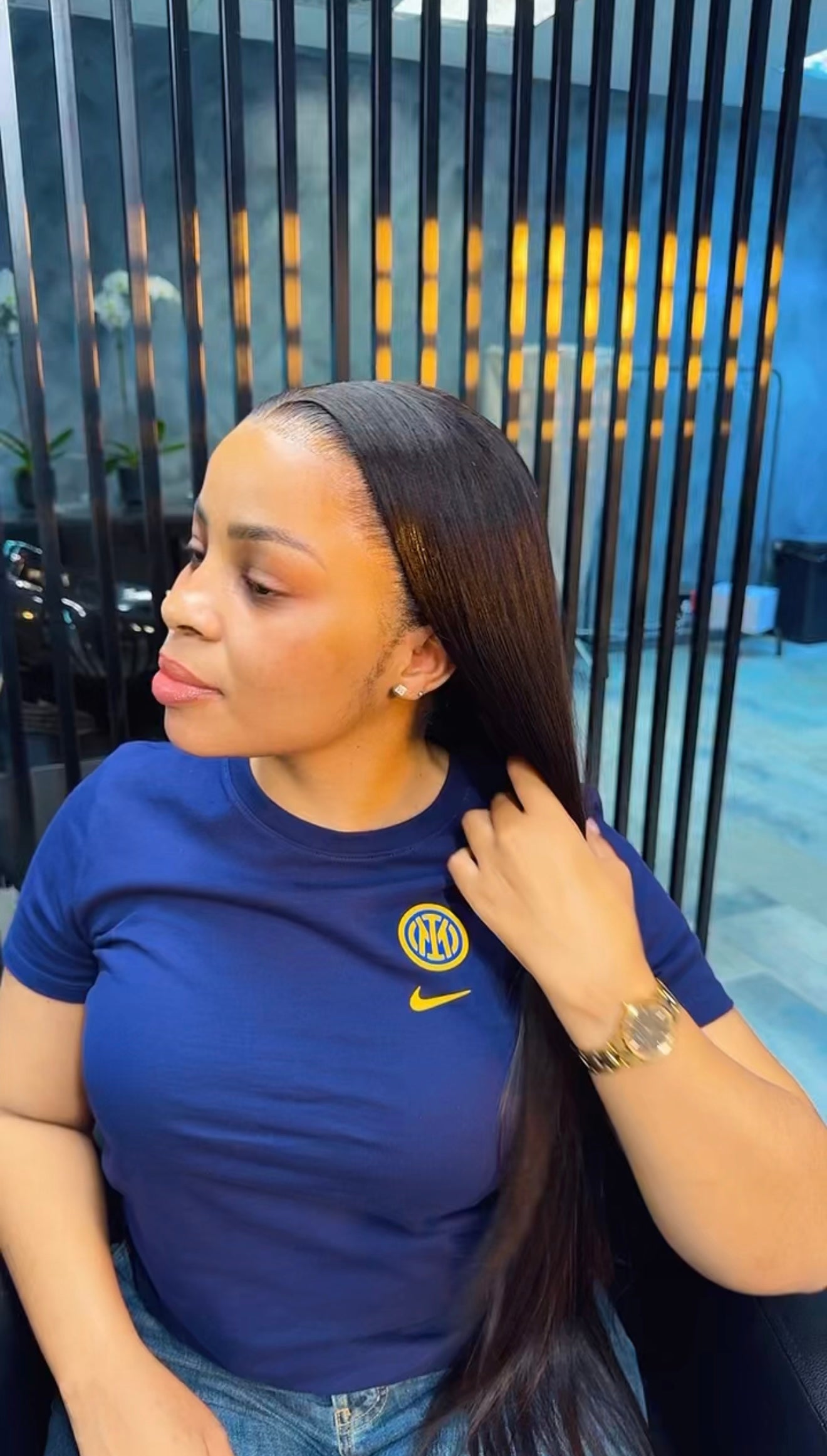 26" Bone straight full frontal wig